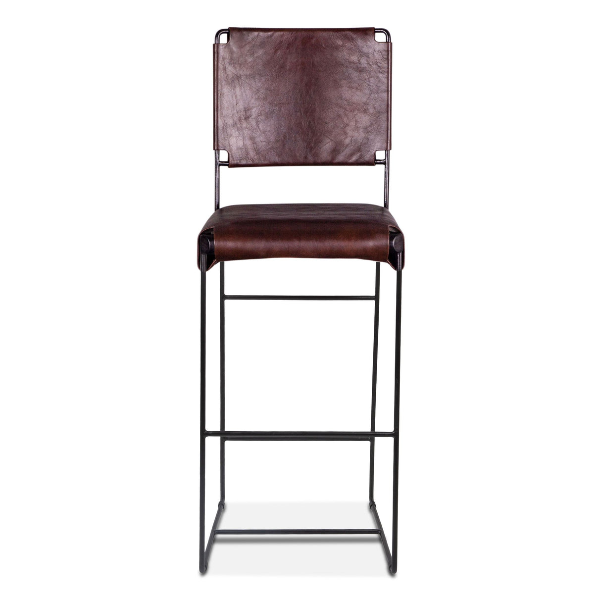 New York 17" Bar Chair in Chocolate Leather from Home Trends & Design - Luna Furniture