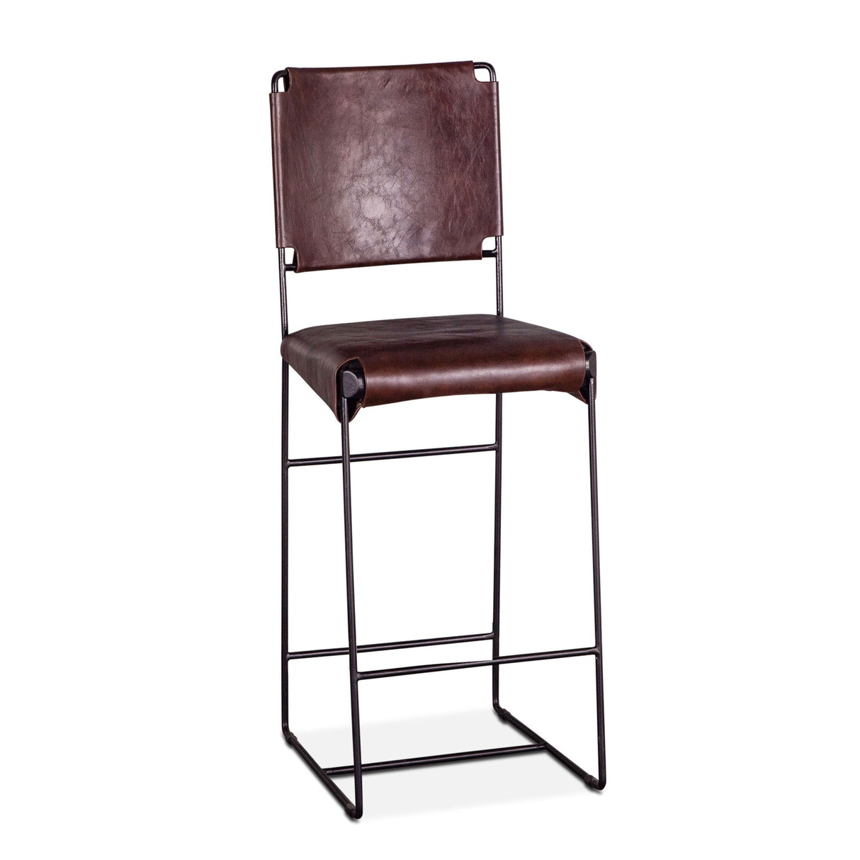 New York 17" Bar Chair in Chocolate Leather from Home Trends & Design - Luna Furniture