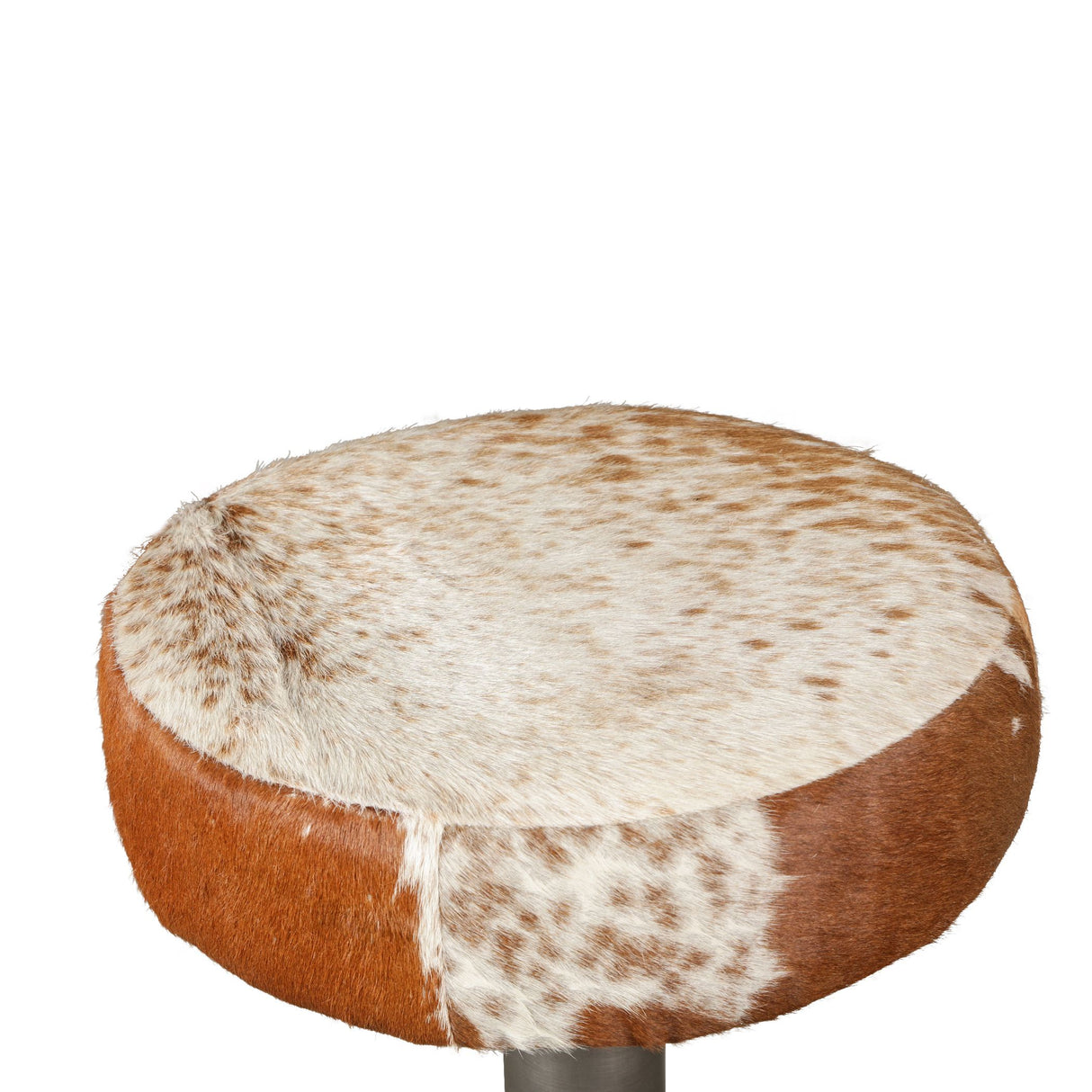 New York 16" Bar Stool in Brown Cowhide Leather and Iron from Home Trends & Design - Luna Furniture