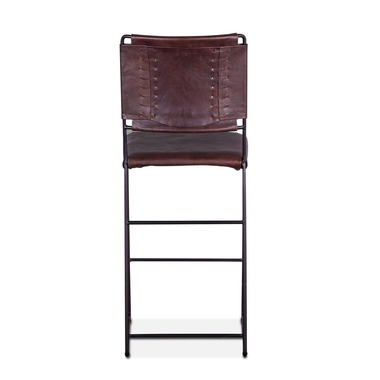 New York 17" Counter Chair in Chocolate Top Grain Leather and Iron from Home Trends & Design - Luna Furniture