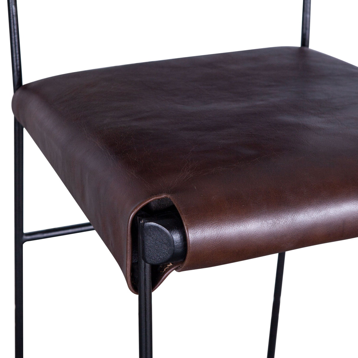 New York 17" Counter Chair in Chocolate Top Grain Leather and Iron from Home Trends & Design - Luna Furniture