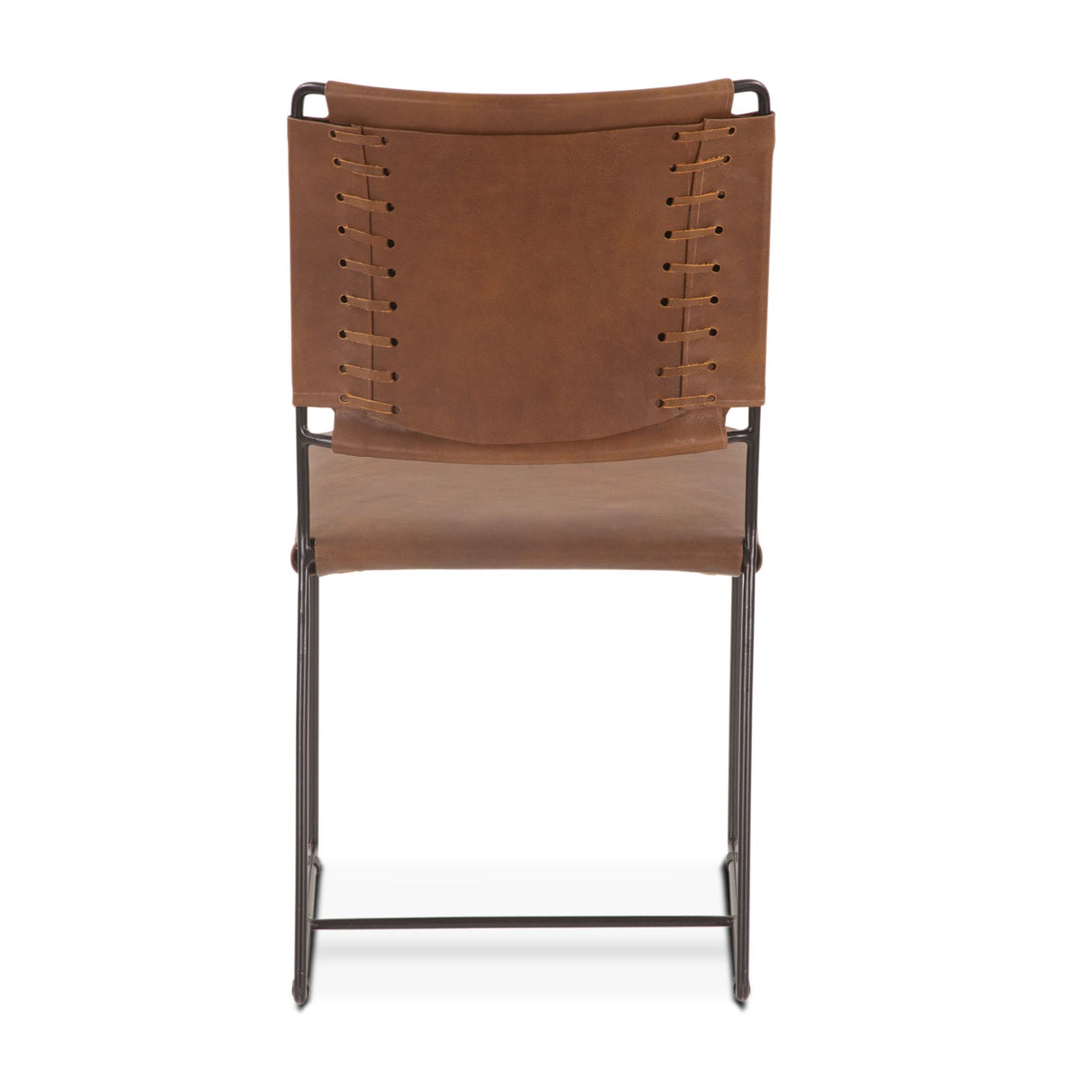 New York 18" Dining Chair in Brown Buffalo Leather and Iron from Home Trends & Design - Luna Furniture