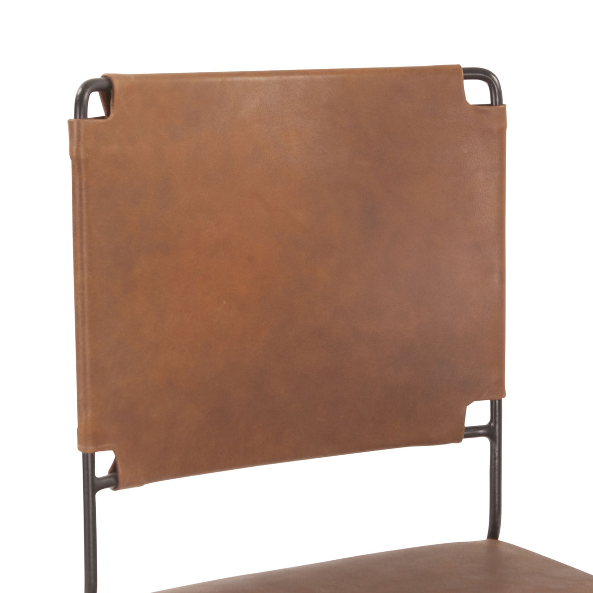 New York 18" Dining Chair in Brown Buffalo Leather and Iron from Home Trends & Design - Luna Furniture