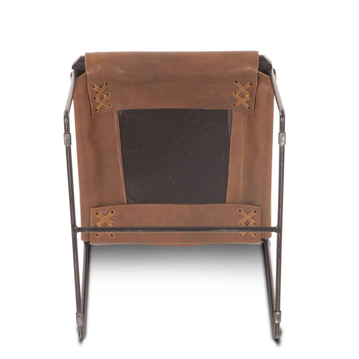 New York 18" Dining Chair in Brown Buffalo Leather and Iron from Home Trends & Design - Luna Furniture