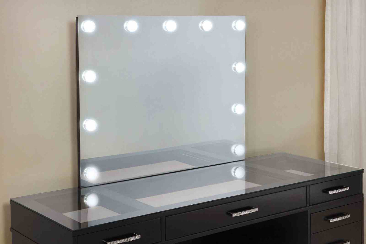 Valentina Obsidian Gray Vanity Set from Furniture of America - Luna Furniture