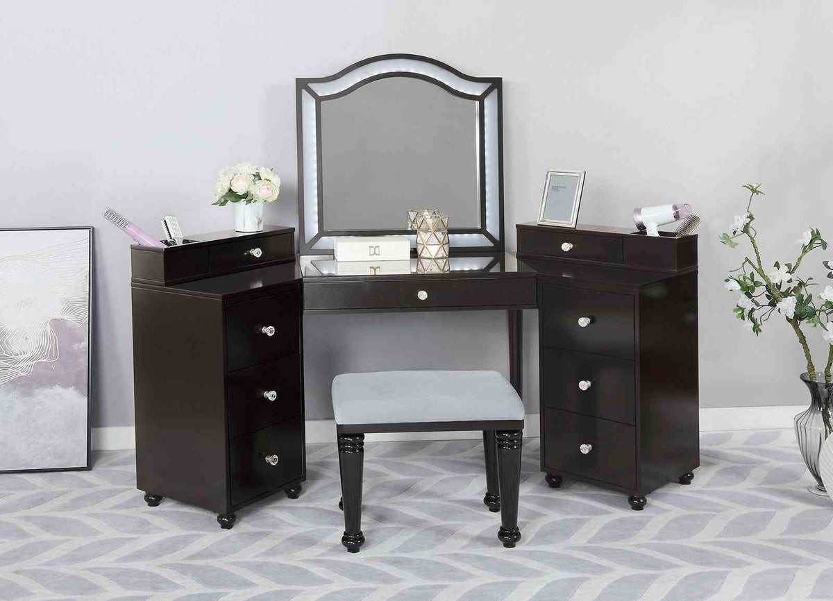 Tracie Obsidian Gray Vanity Set from Furniture of America - Luna Furniture