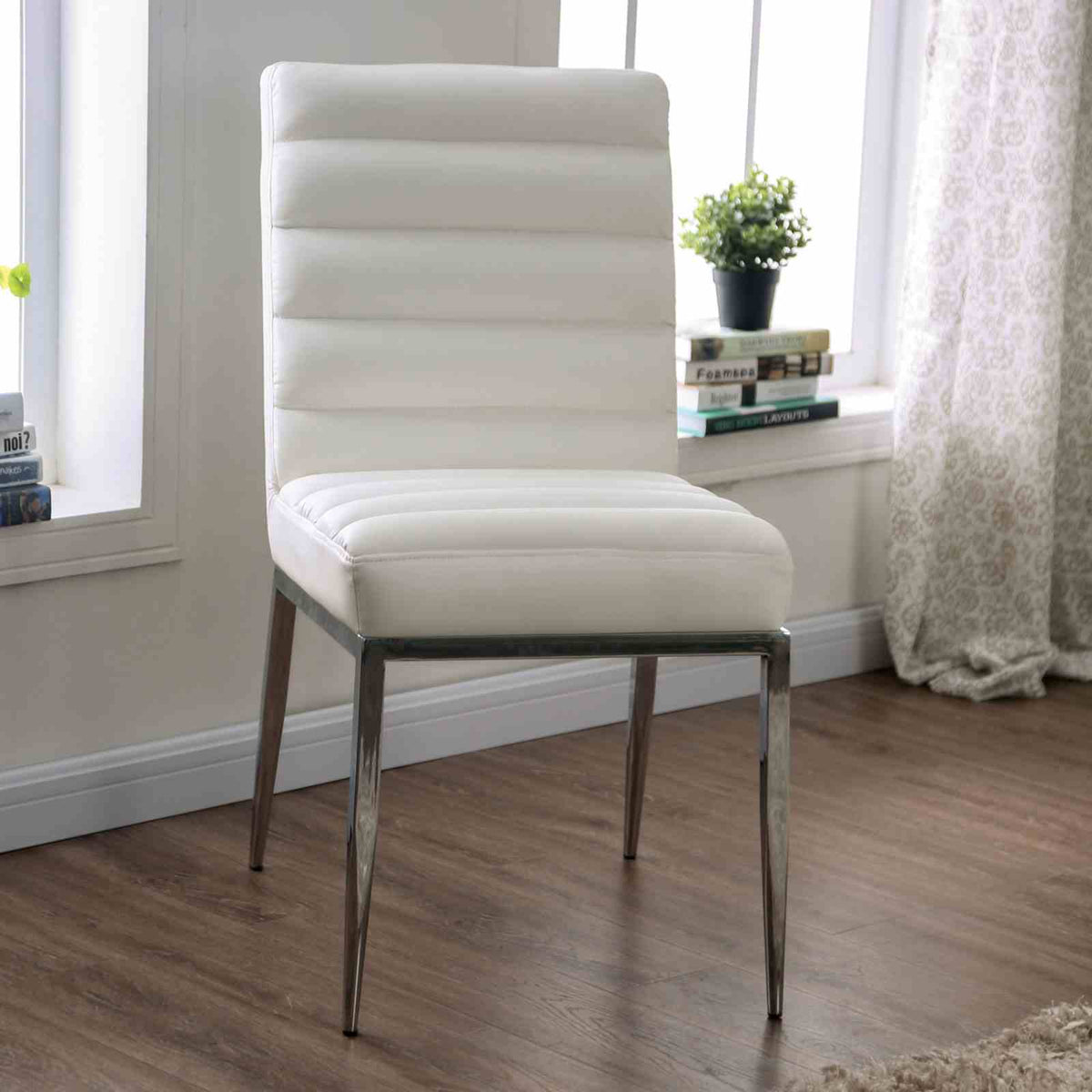 Cilegon White Side Chair from Furniture of America - Luna Furniture