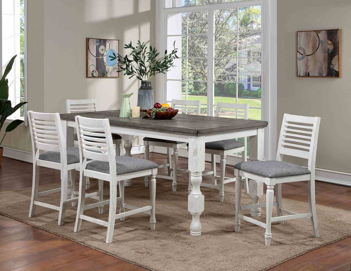Calabria Antique White/Gray Counter Height Chair from Furniture of America - Luna Furniture