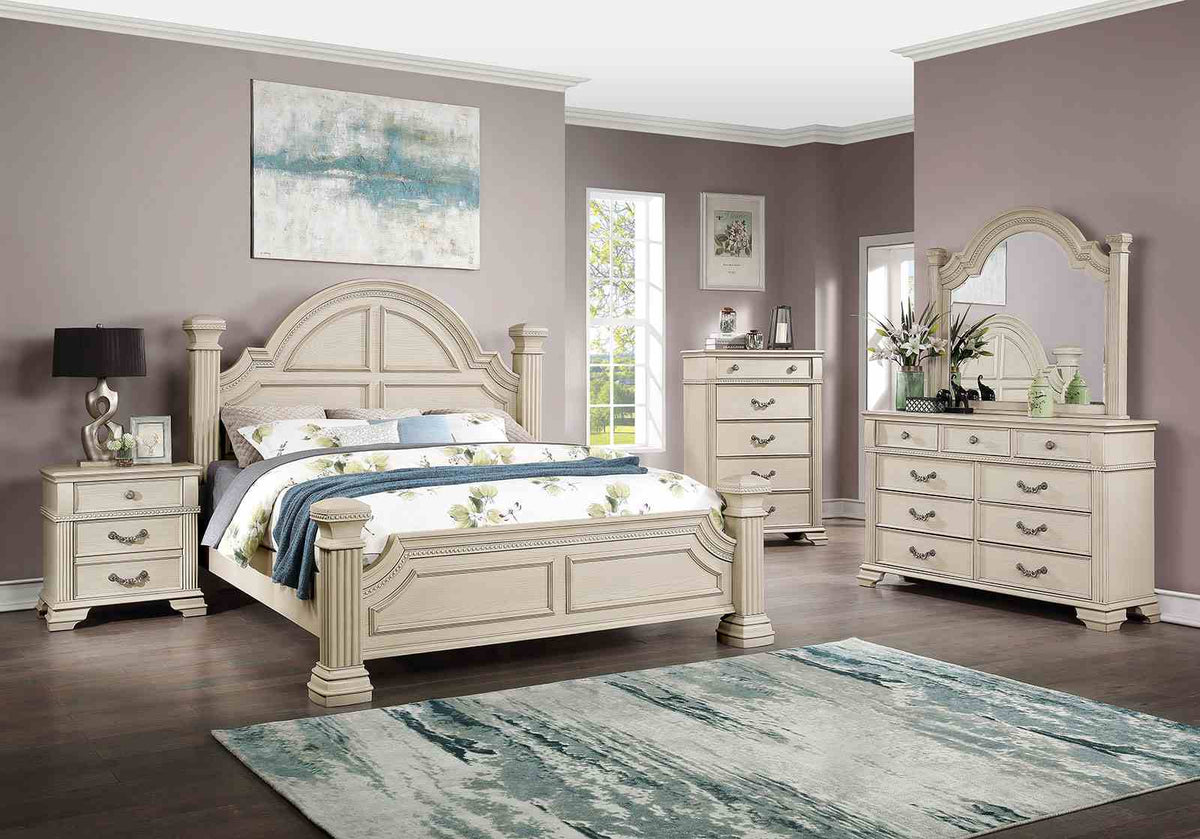 Pamphilos Antique White Night Stand from Furniture of America - Luna Furniture