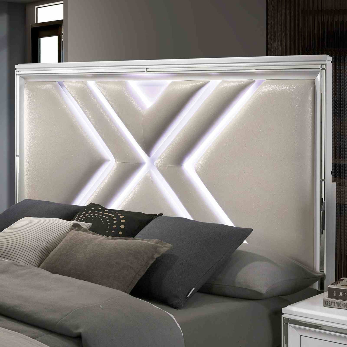 Emmeline White California King Bed from Furniture of America - Luna Furniture