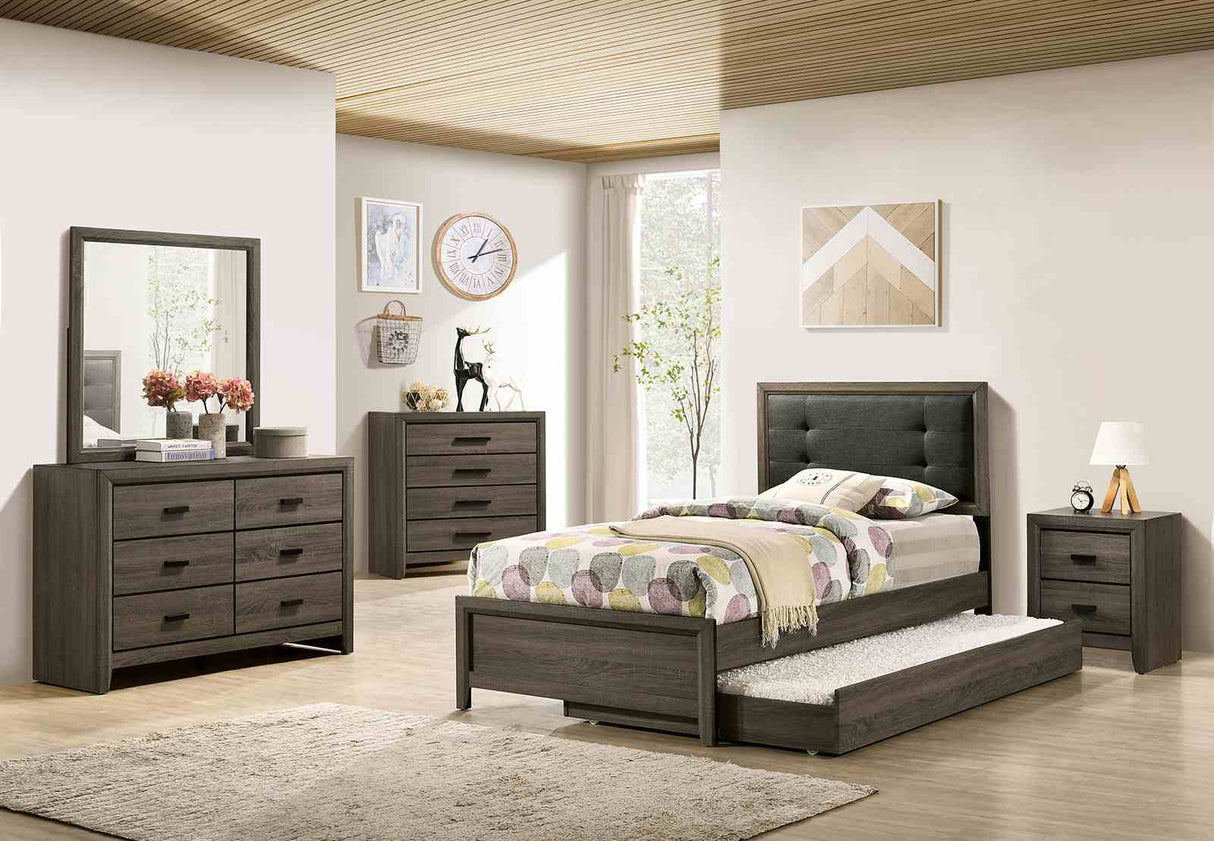 Roanne Gray Mirror (Mirror Only) from Furniture of America - Luna Furniture