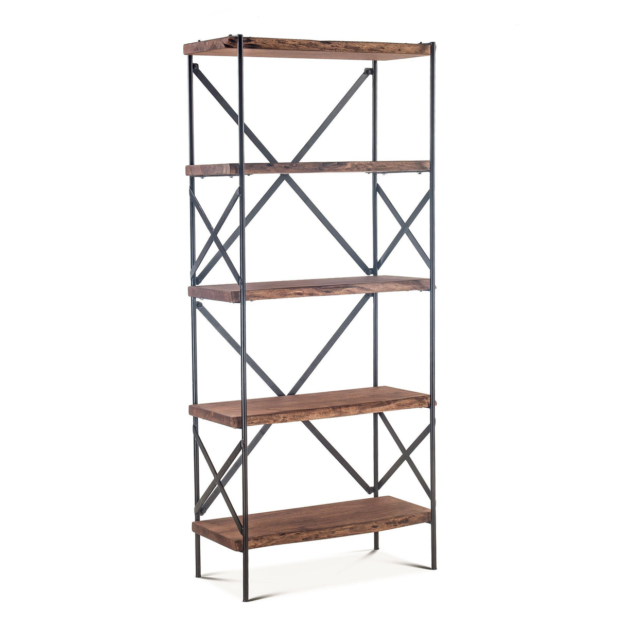 Organic Forge 34" Tall Bookshelf in Raw Walnut from Home Trends & Design - Luna Furniture