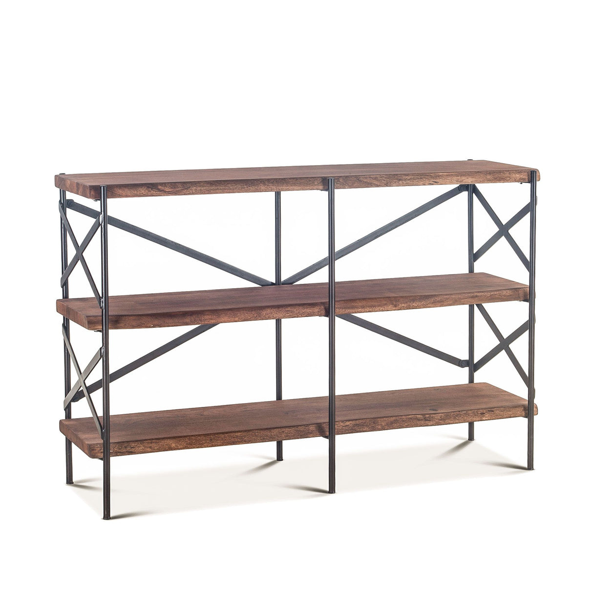 Organic Forge 56" Wide Bookshelf in Raw Walnut from Home Trends & Design - Luna Furniture