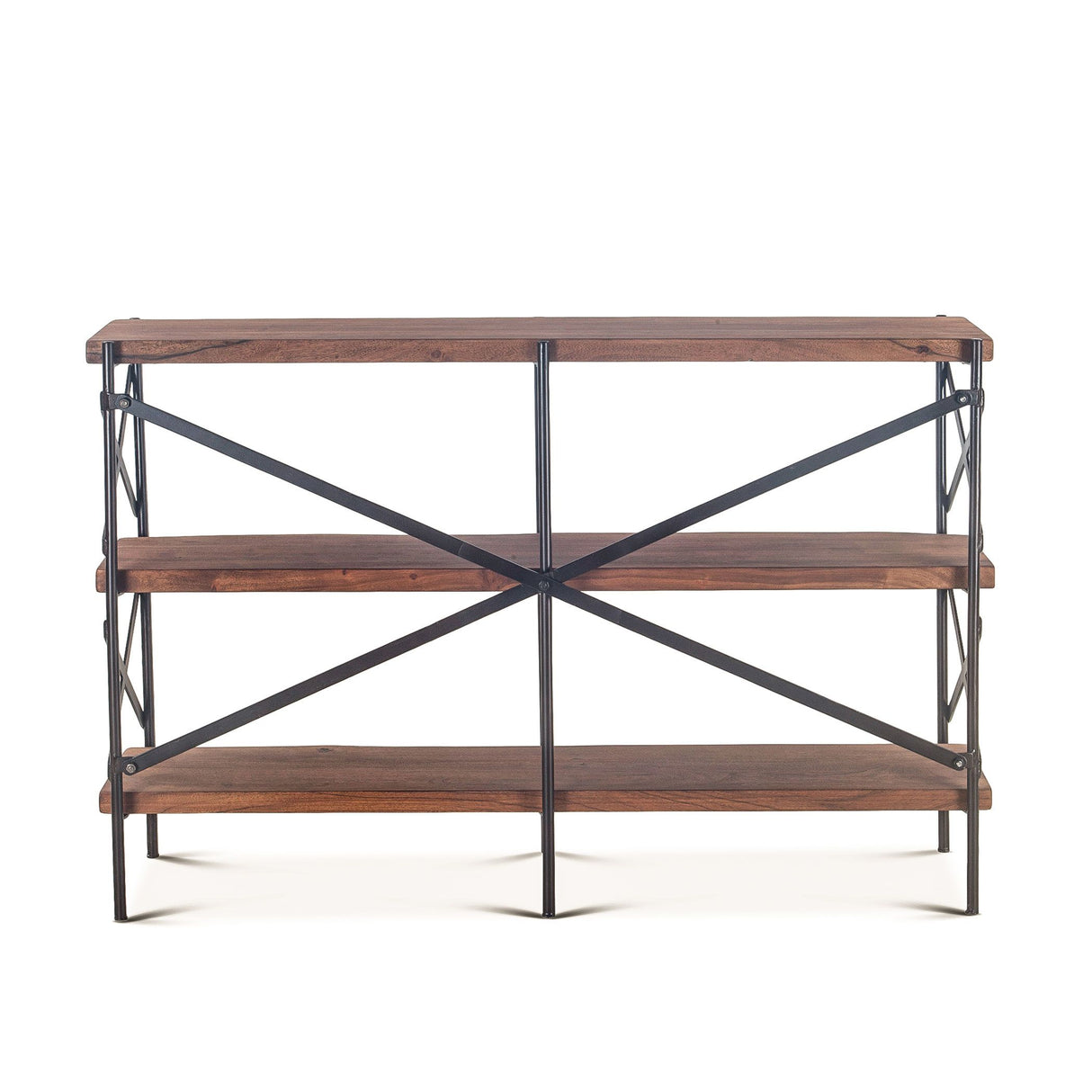 Organic Forge 56" Wide Bookshelf in Raw Walnut from Home Trends & Design - Luna Furniture