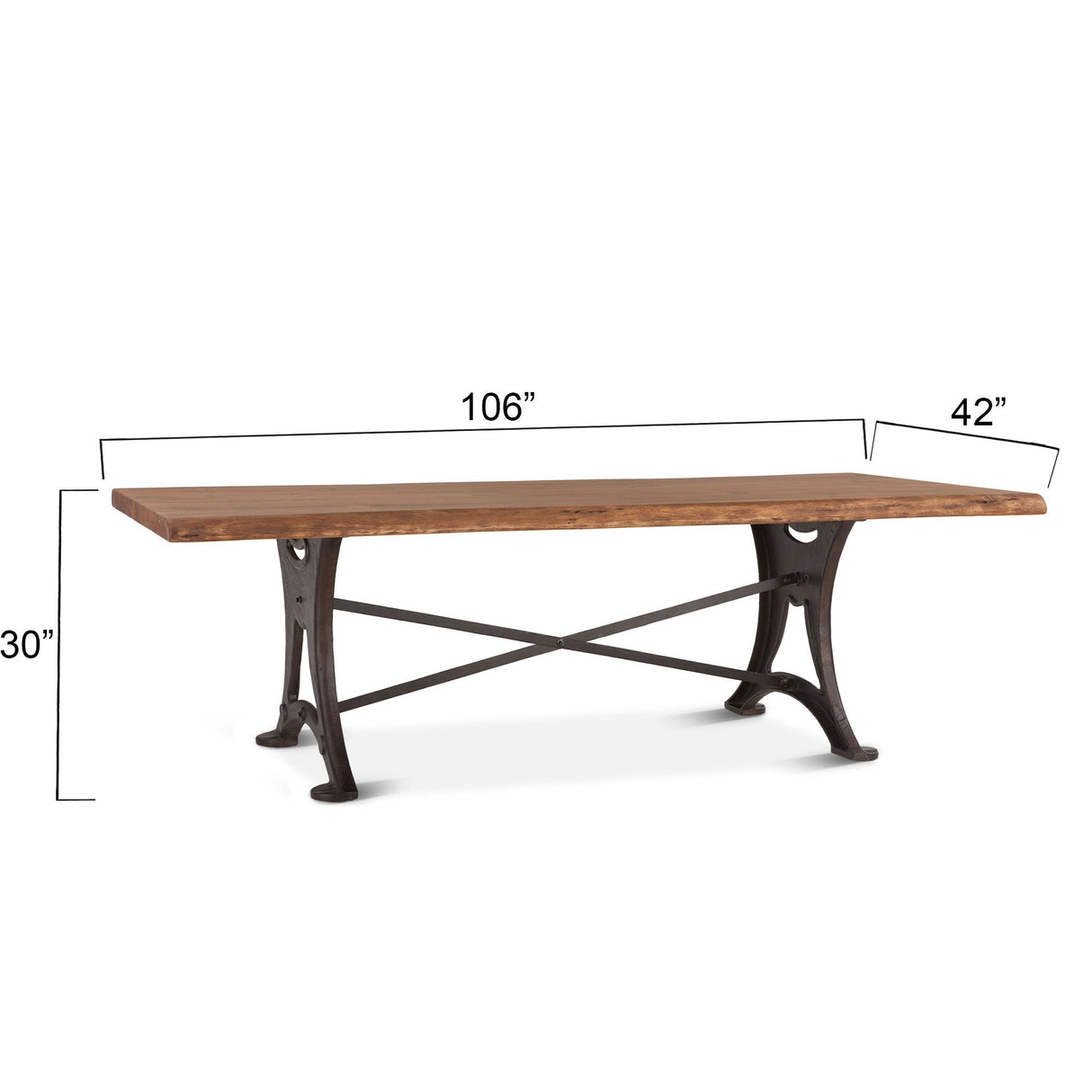 Organic Forge 106" Dining Table in Raw Walnut from Home Trends & Design - Luna Furniture