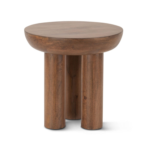 Palermo 20" Round Side Table in Acorn Brown