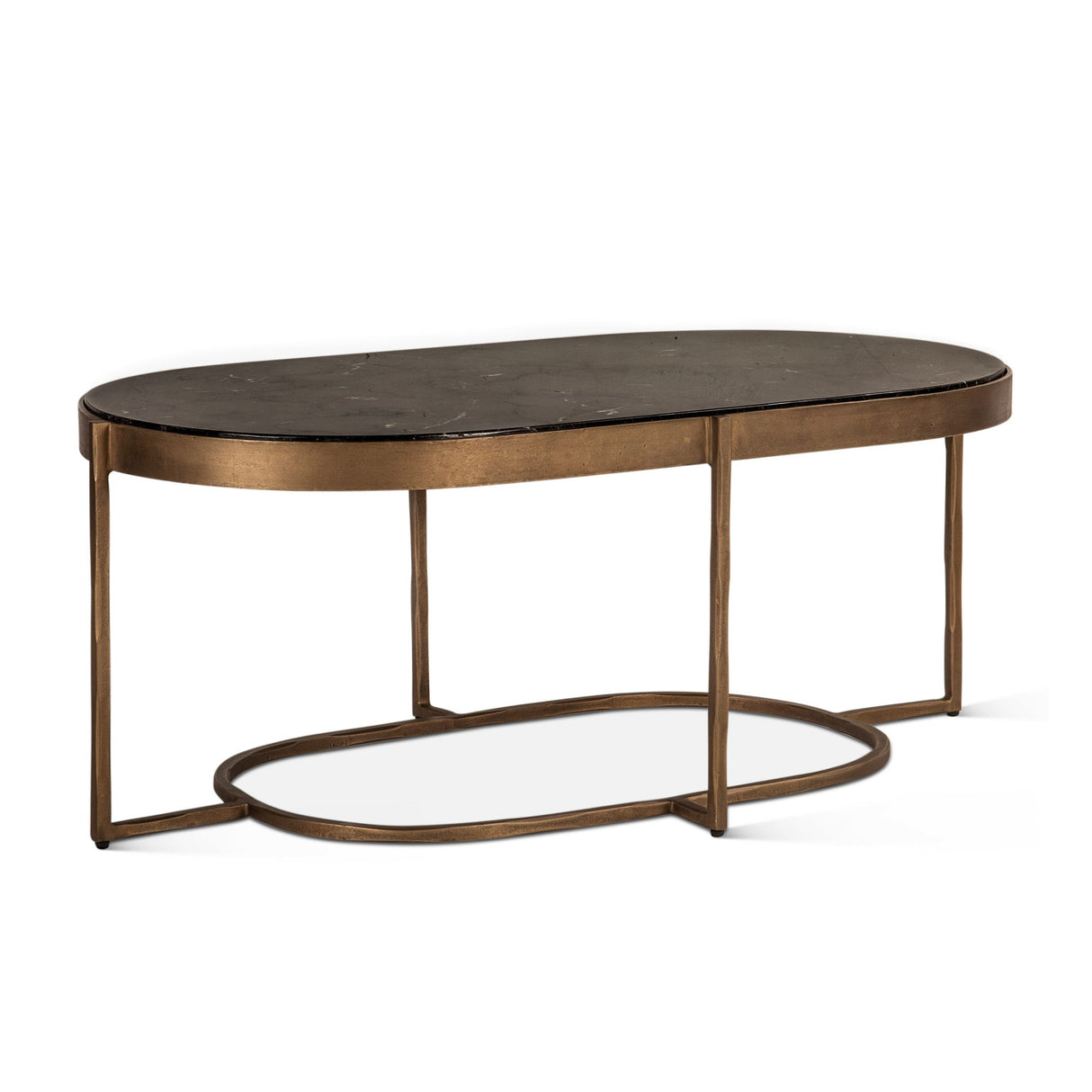Reno 43" Coffee Table with Black Marble and Antique Brass Base from Home Trends & Design - Luna Furniture