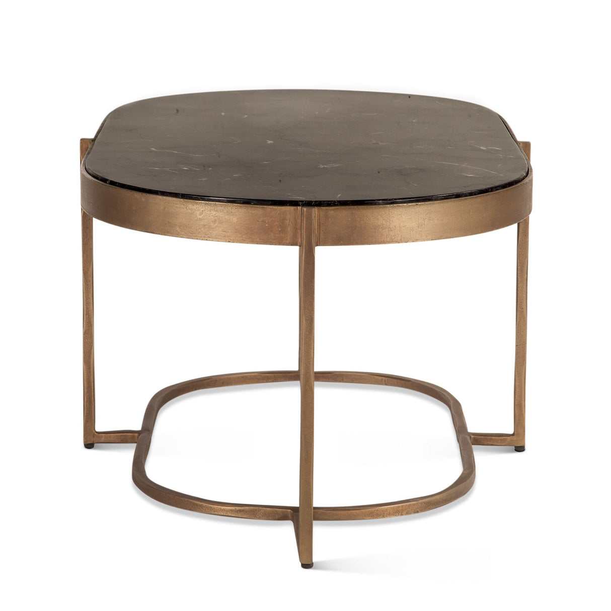 Reno 43" Coffee Table with Black Marble and Antique Brass Base from Home Trends & Design - Luna Furniture