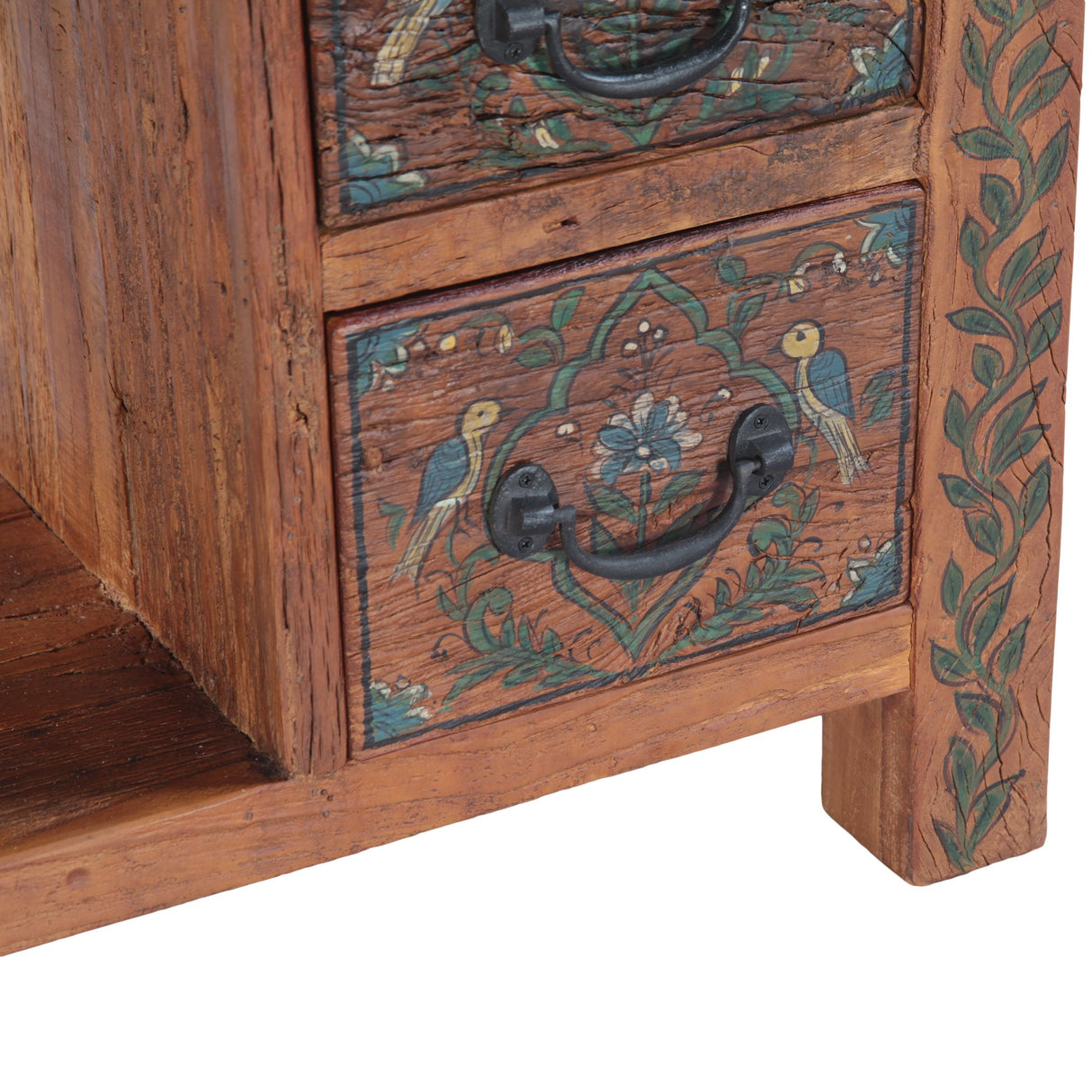 Rustic Roots 36" Hand Painted Console Table with Four Drawers