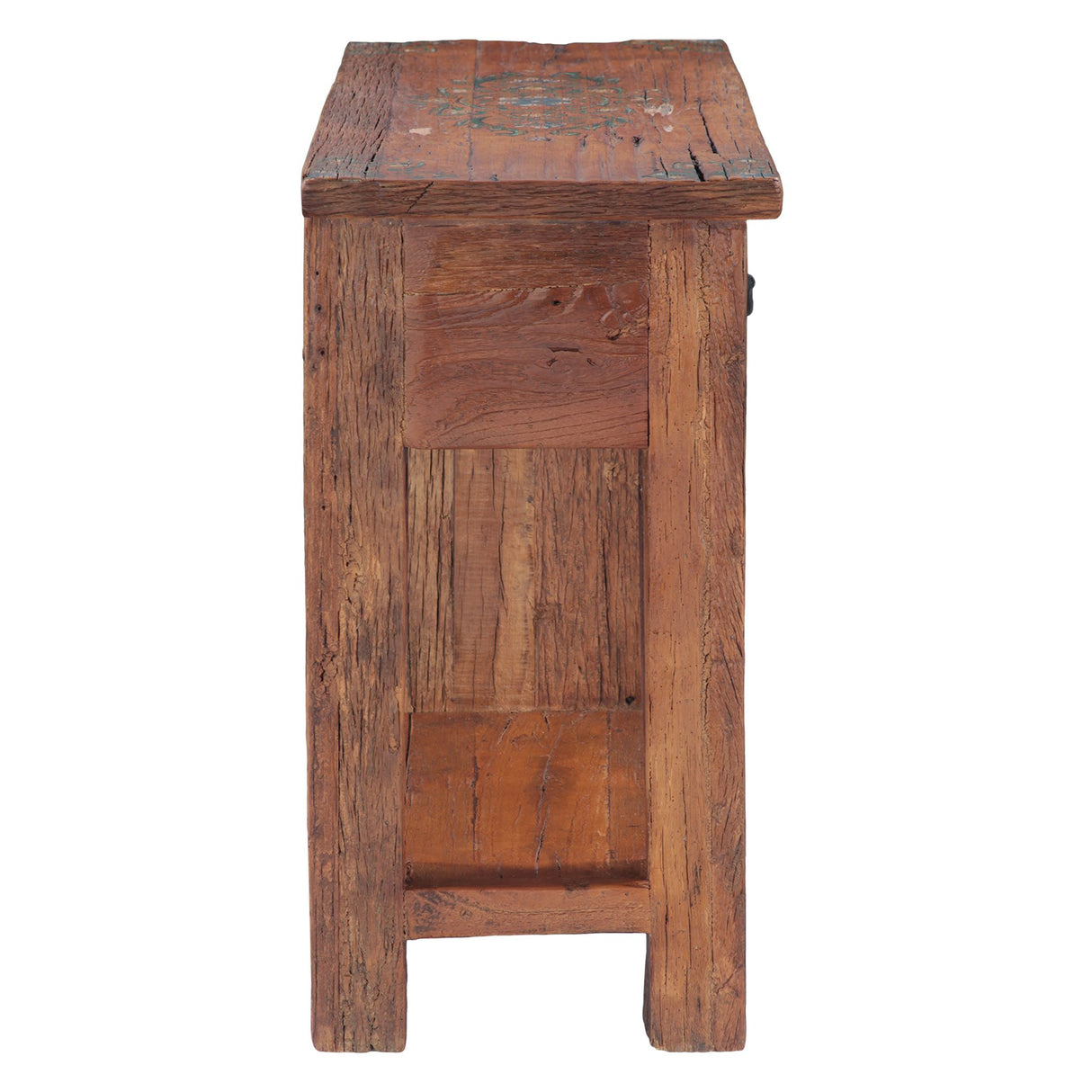 Rustic Roots 36" Hand Painted Console Table with Four Drawers
