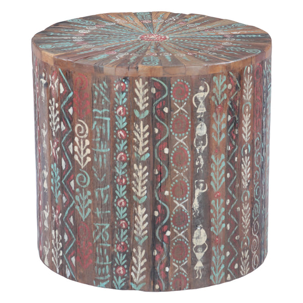 Rustic Roots 20" Hand Painted Round Side Table