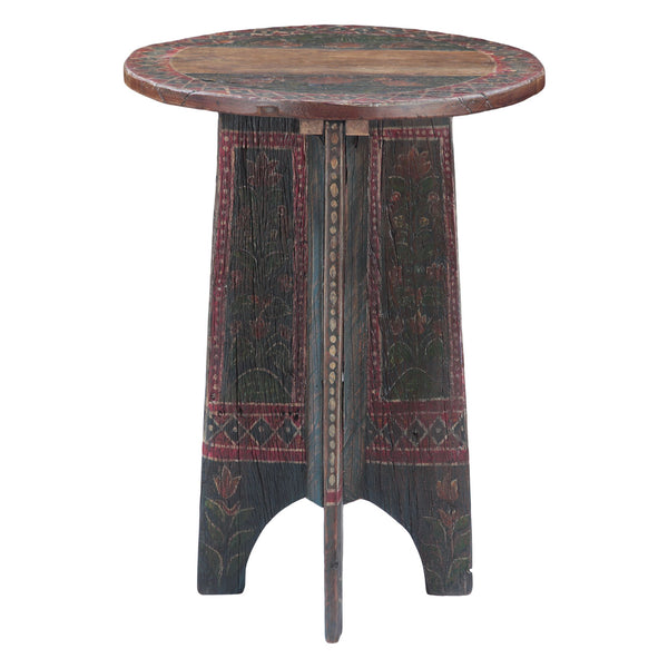 Rustic Roots 24" Hand Painted Round Side Table