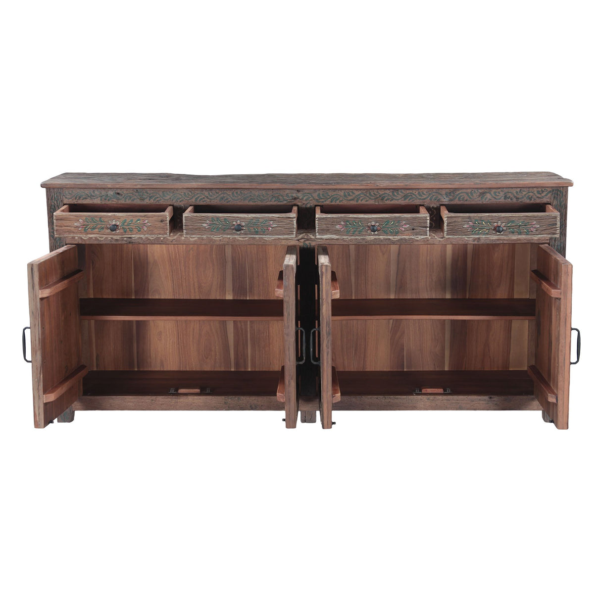 Rustic Roots 79" Hand Painted Sideboard with Four Doors and Four Drawers from Home Trends & Design - Luna Furniture