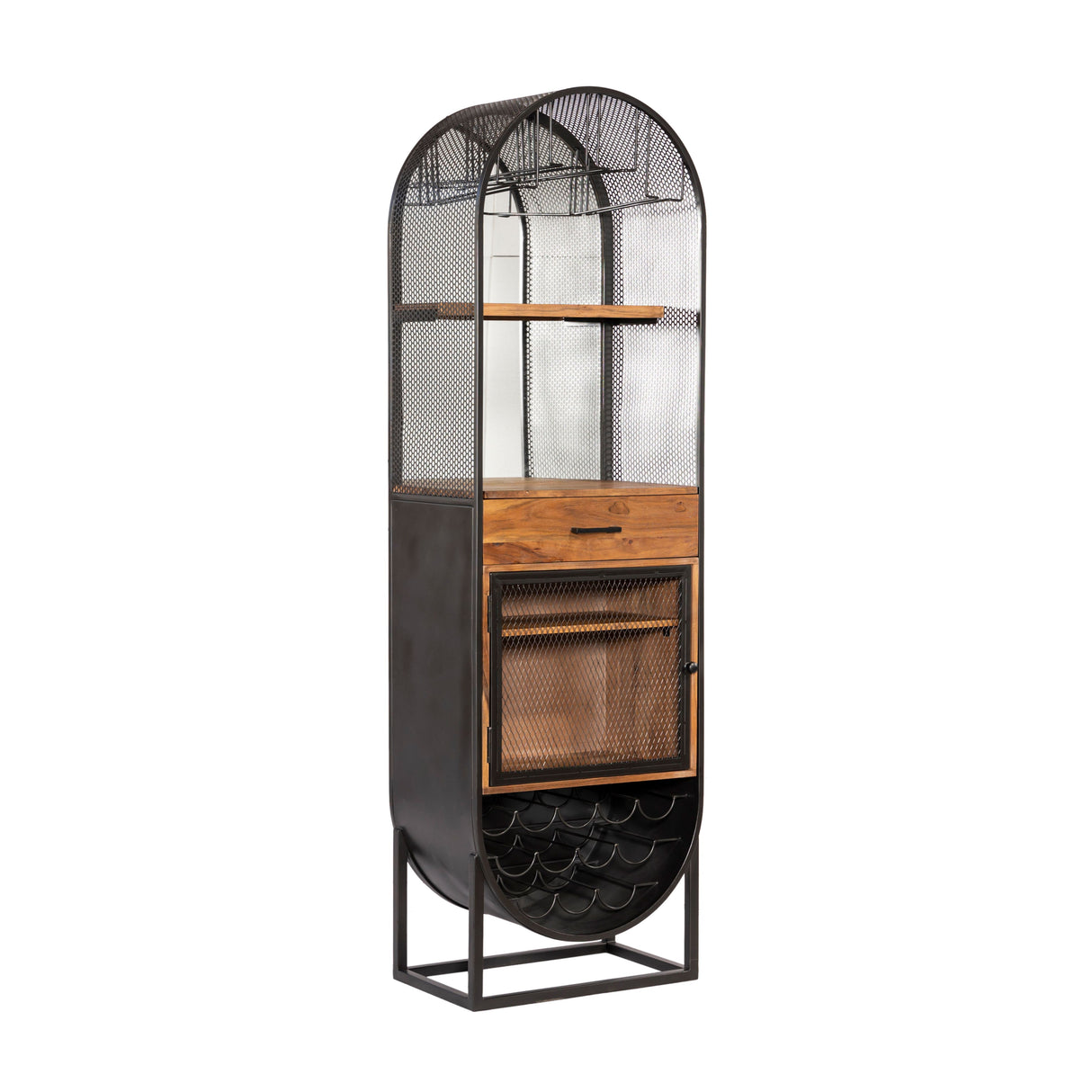 Roswell 23" Bar Cabinet in Natural Mango Wood and Iron from Home Trends & Design - Luna Furniture