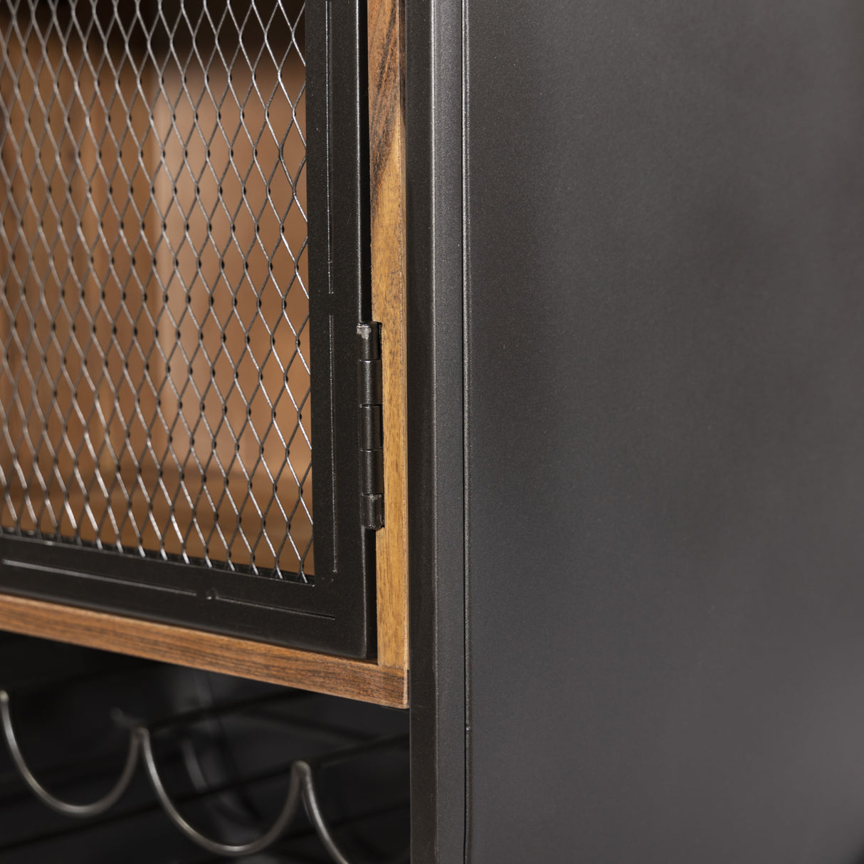 Roswell 23" Bar Cabinet in Natural Mango Wood and Iron from Home Trends & Design - Luna Furniture