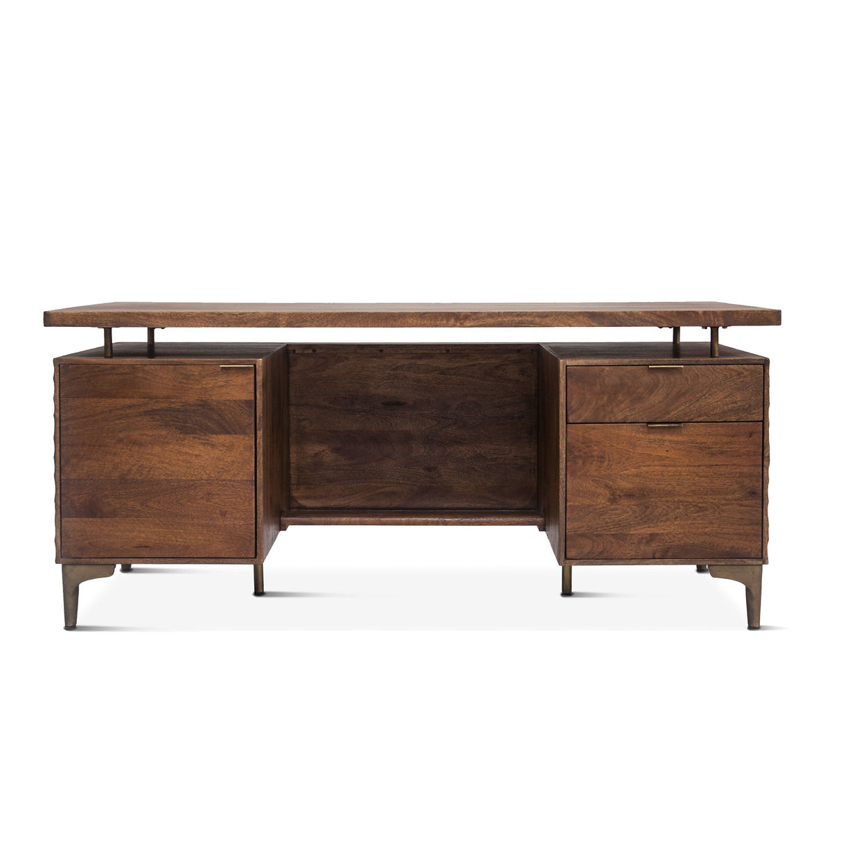 Santa Cruz 66" Office Desk in Two Tone from Home Trends & Design - Luna Furniture