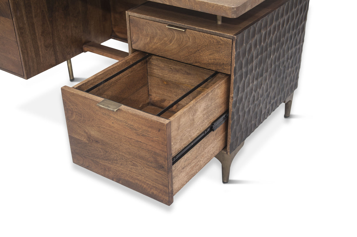 Santa Cruz 66" Office Desk in Two Tone from Home Trends & Design - Luna Furniture