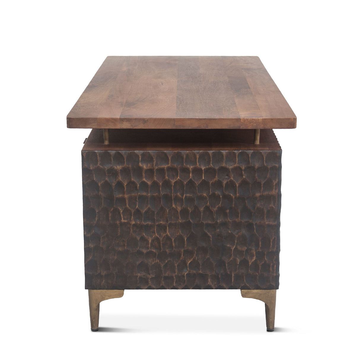 Santa Cruz 66" Office Desk in Two Tone from Home Trends & Design - Luna Furniture