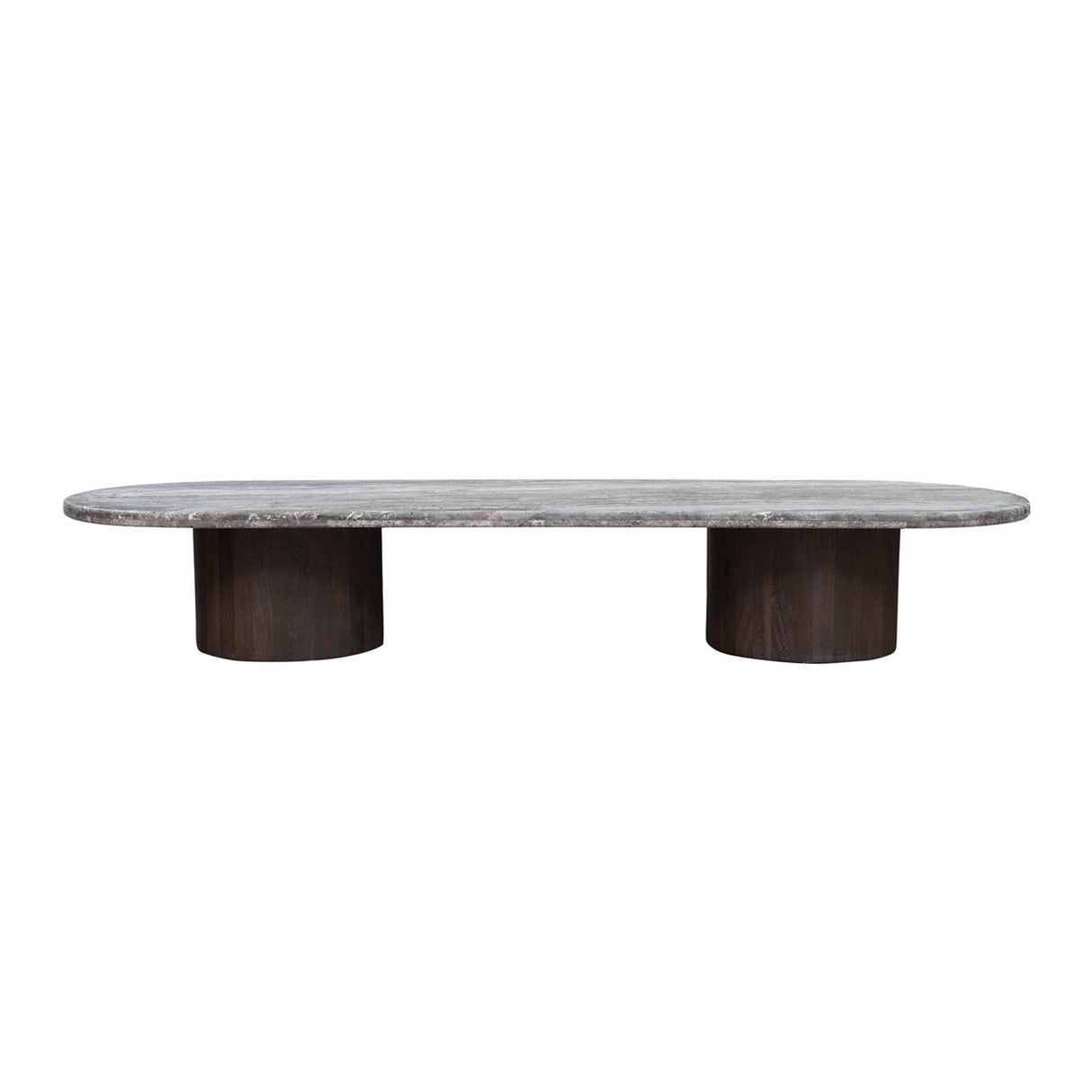 San Juan Royal Brown with Gray Travertine 75" Coffee Table from Home Trends & Design - Luna Furniture