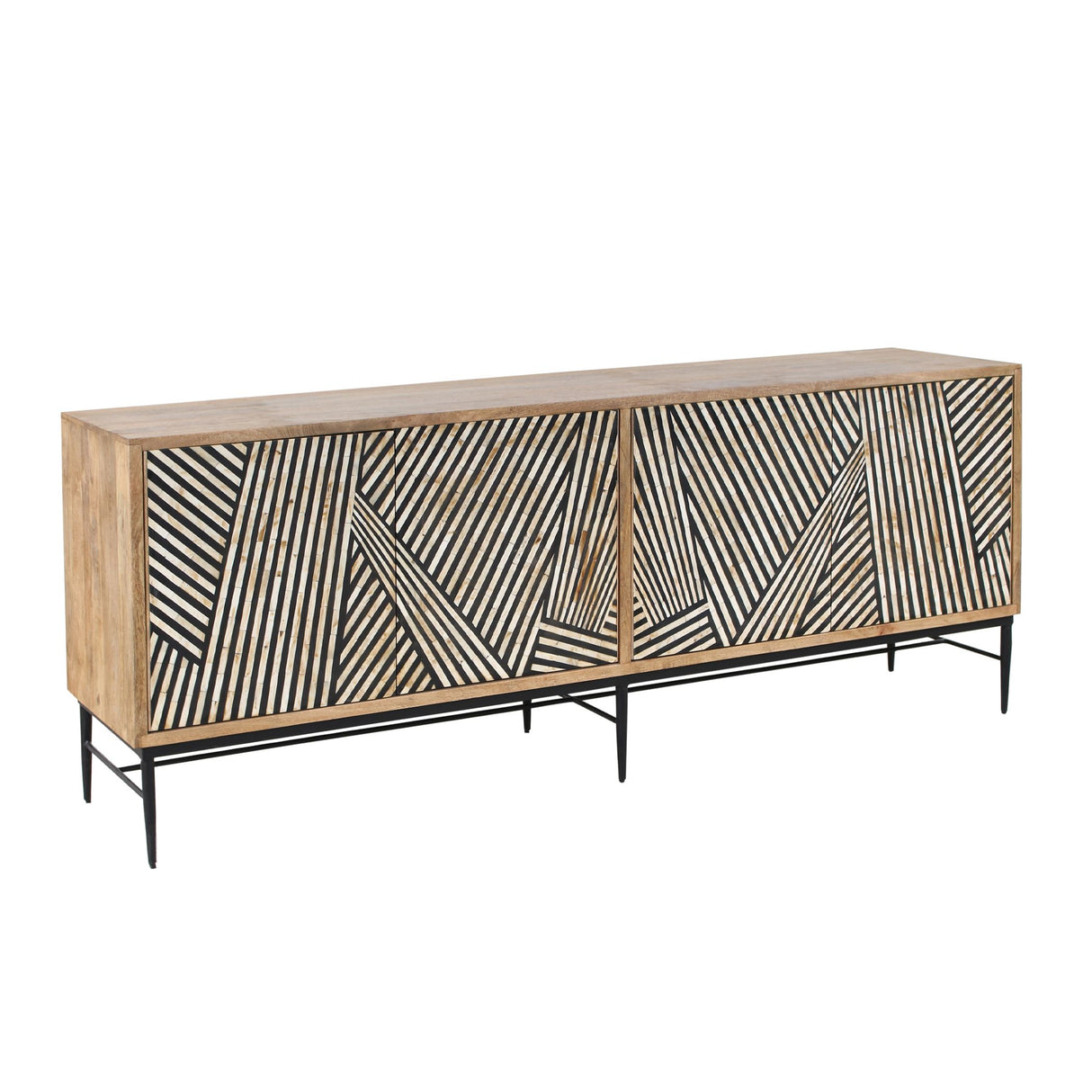 Solomon 80" Sideboard with Horn and Wood Inlay on Metal Base from Home Trends & Design - Luna Furniture
