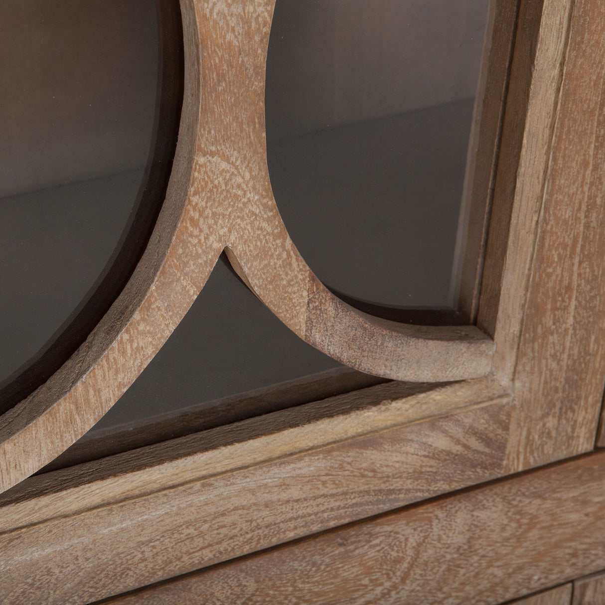 San Rafael 38" Tall Glass Cabinet in Antique Oak from Home Trends & Design - Luna Furniture