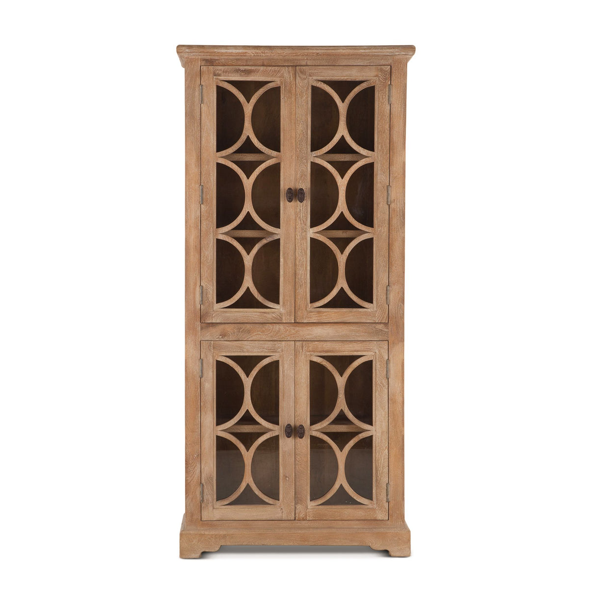 San Rafael 38" Tall Glass Cabinet in Antique Oak from Home Trends & Design - Luna Furniture