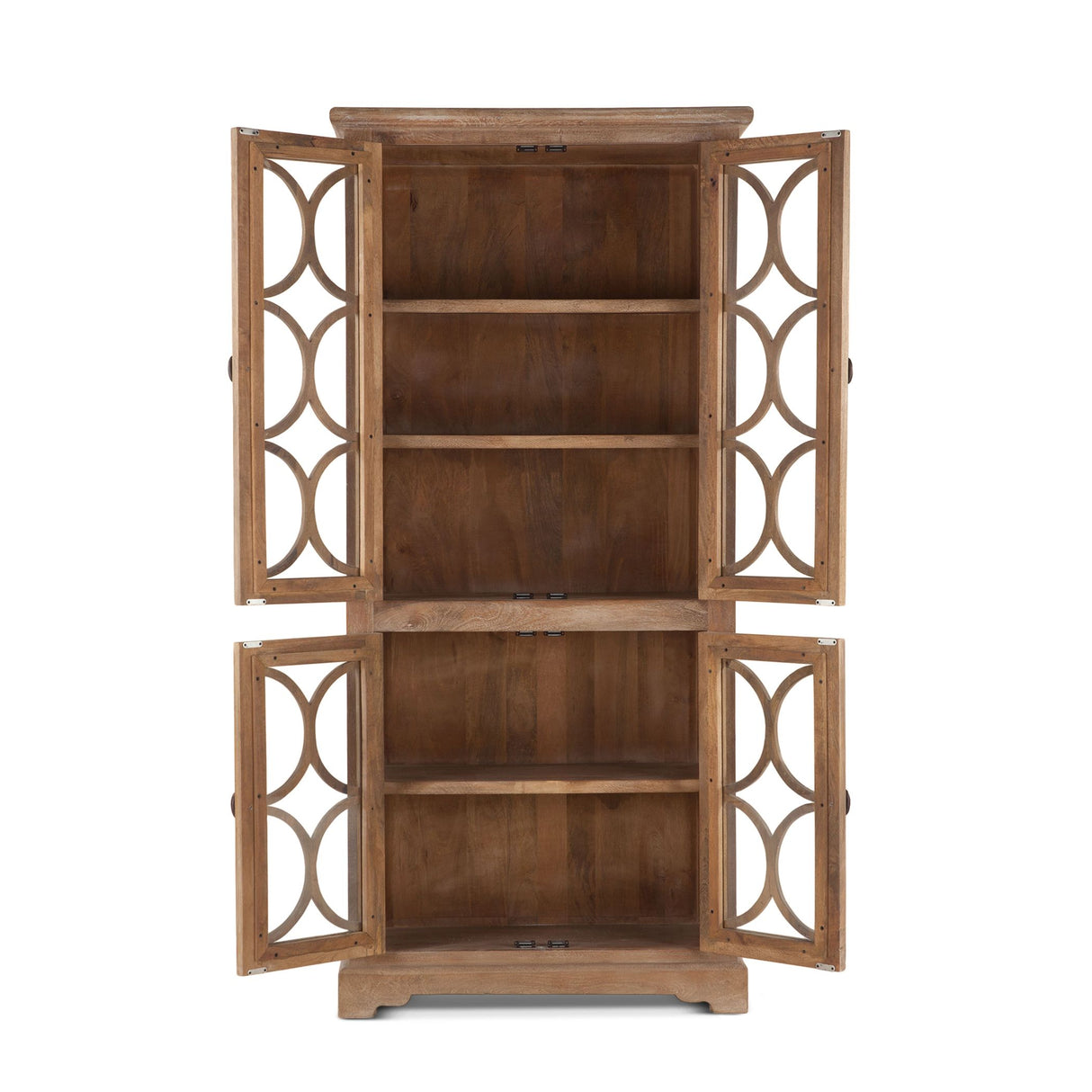 San Rafael 38" Tall Glass Cabinet in Antique Oak from Home Trends & Design - Luna Furniture