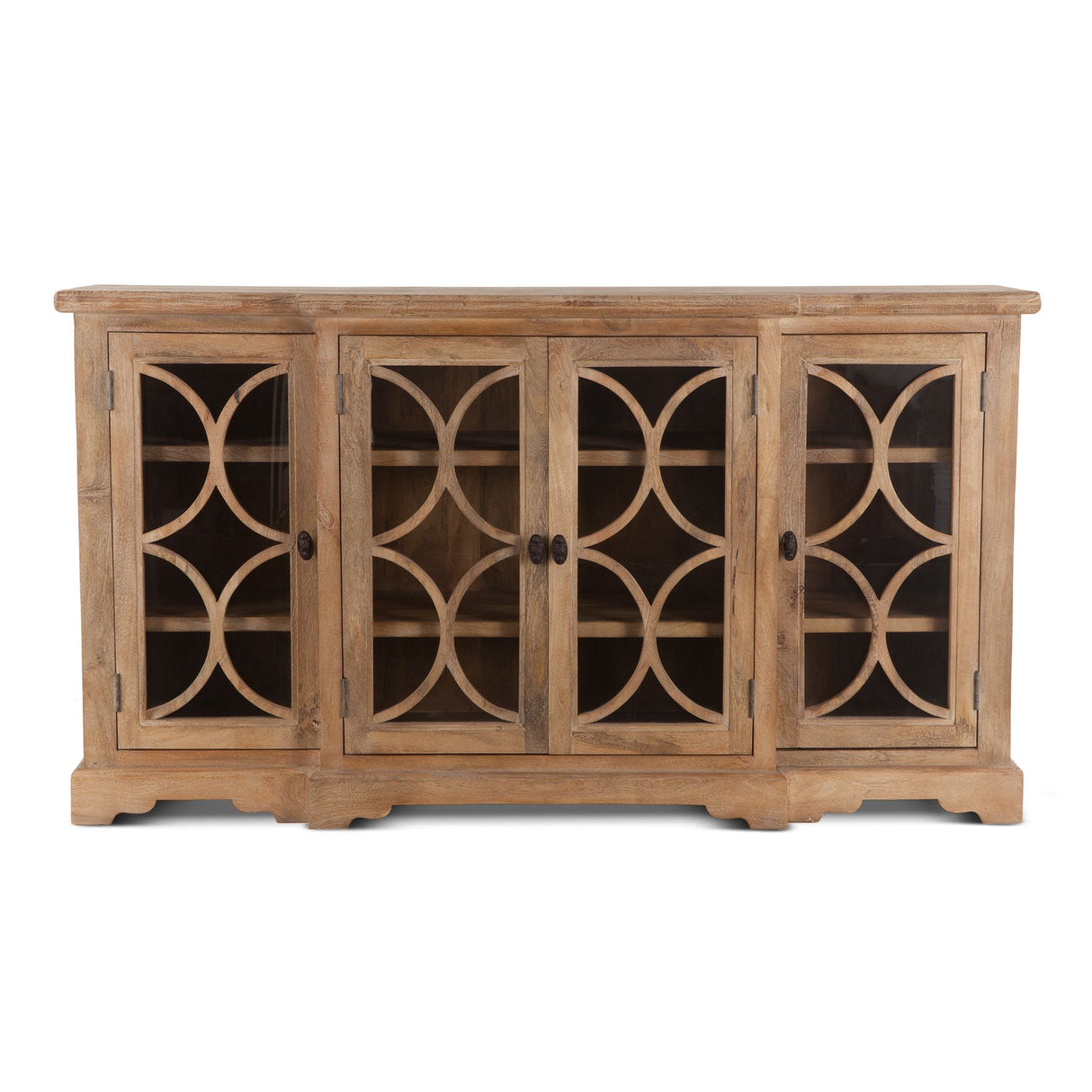 San Rafael 75" Glass Cabinet in Antique Oak from Home Trends & Design - Luna Furniture