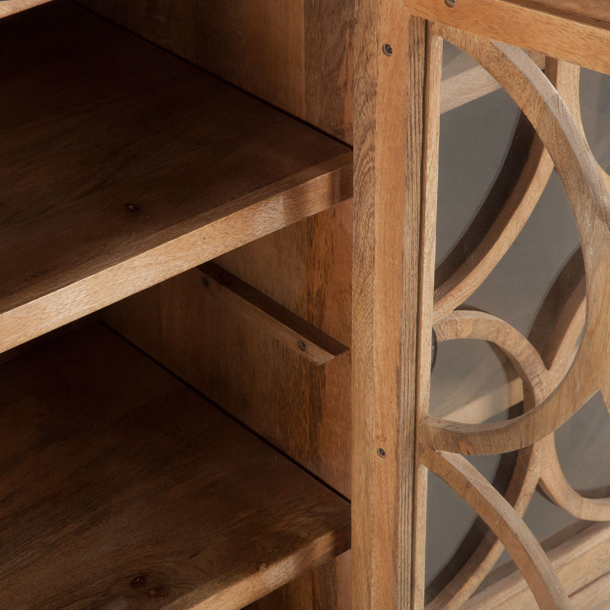 San Rafael 75" Glass Cabinet in Antique Oak from Home Trends & Design - Luna Furniture