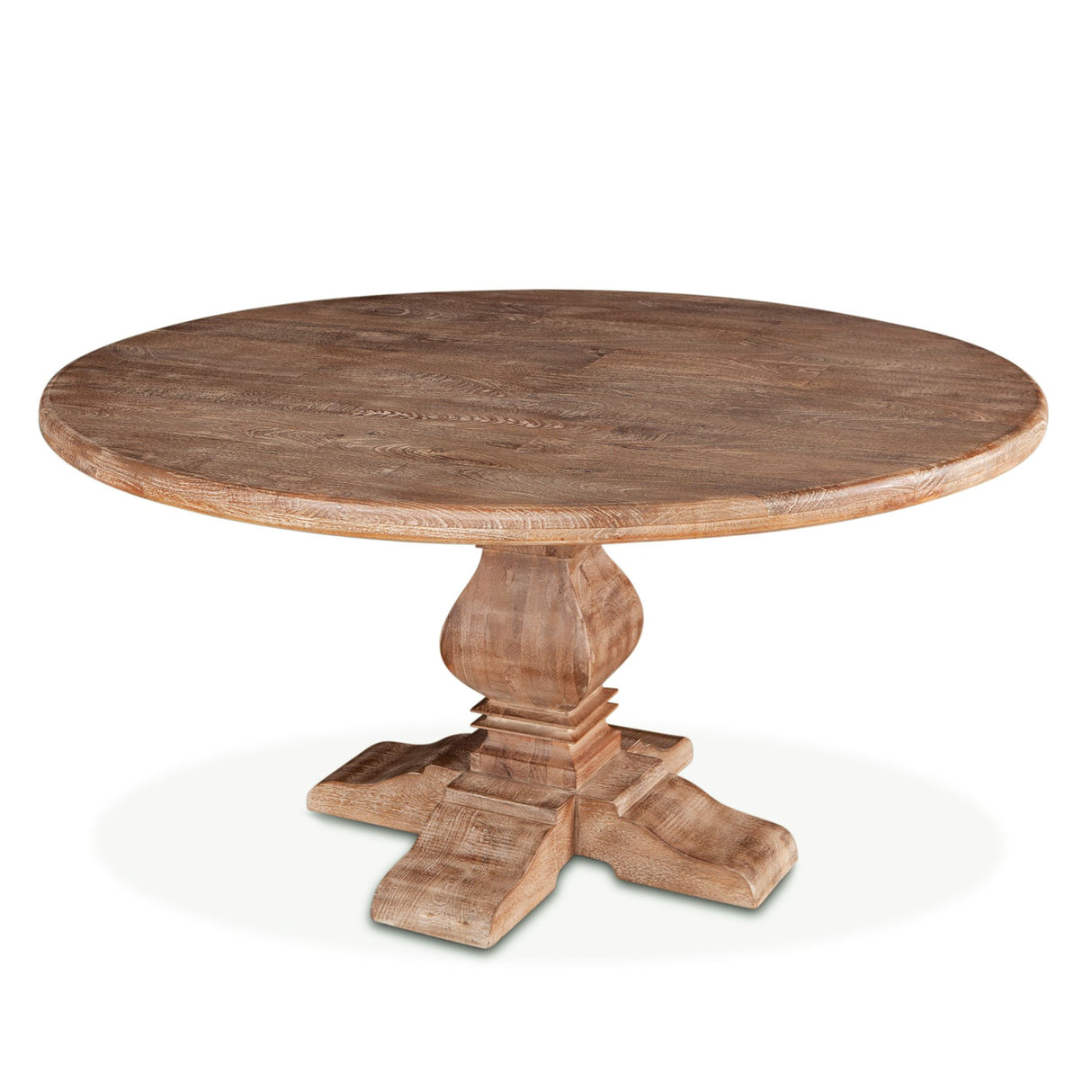 San Rafael 60" Round Dining Table in Antique Oak from Home Trends & Design - Luna Furniture