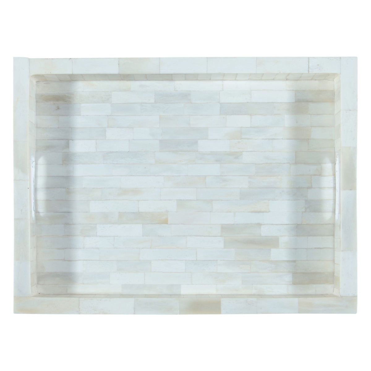 Taara Rectangular Tray in Cream Pattern from Home Trends & Design - Luna Furniture