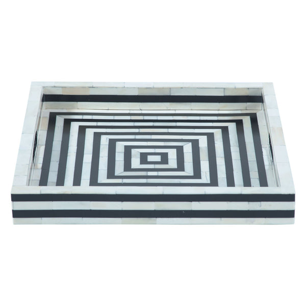 Taara Square Tray in Striped Pattern