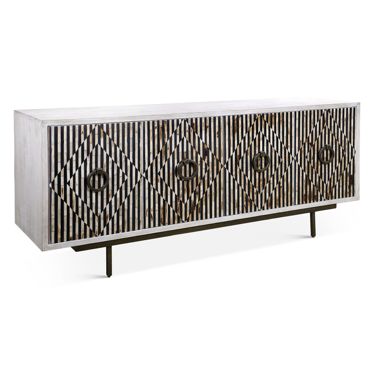 Taara 72" Sideboard with Horn and Wood Inlay on Metal Base from Home Trends & Design - Luna Furniture