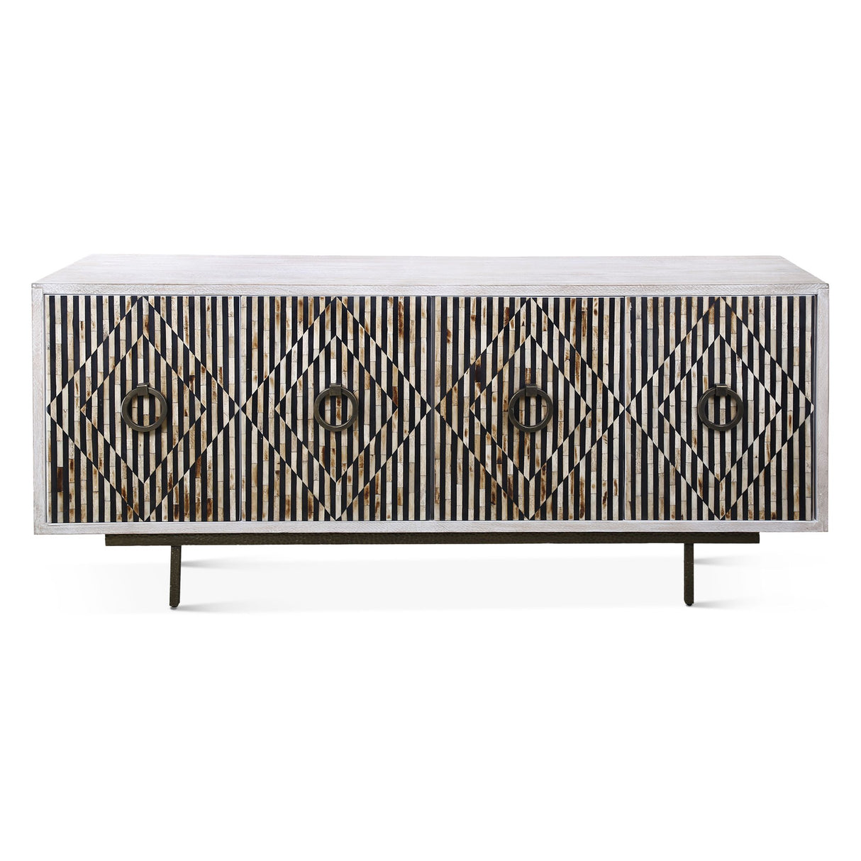 Taara 72" Sideboard with Horn and Wood Inlay on Metal Base from Home Trends & Design - Luna Furniture
