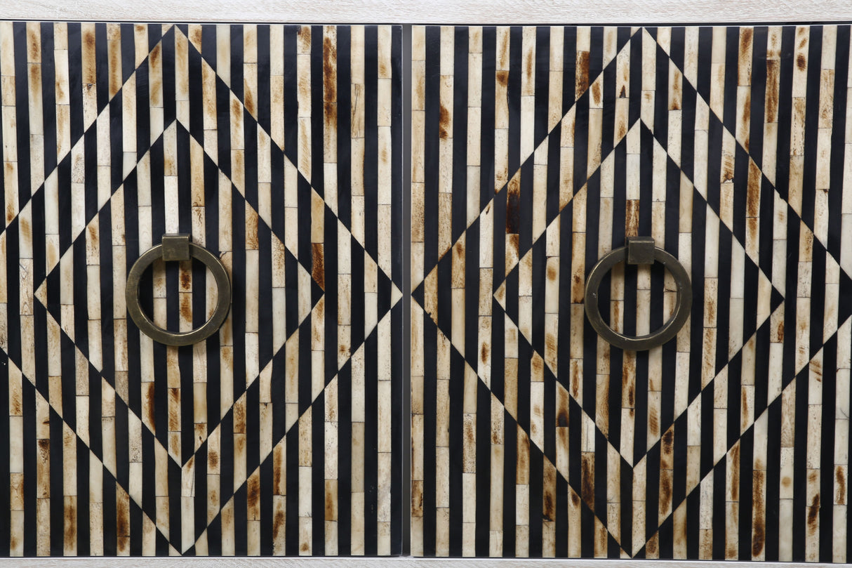 Taara 72" Sideboard with Horn and Wood Inlay on Metal Base from Home Trends & Design - Luna Furniture