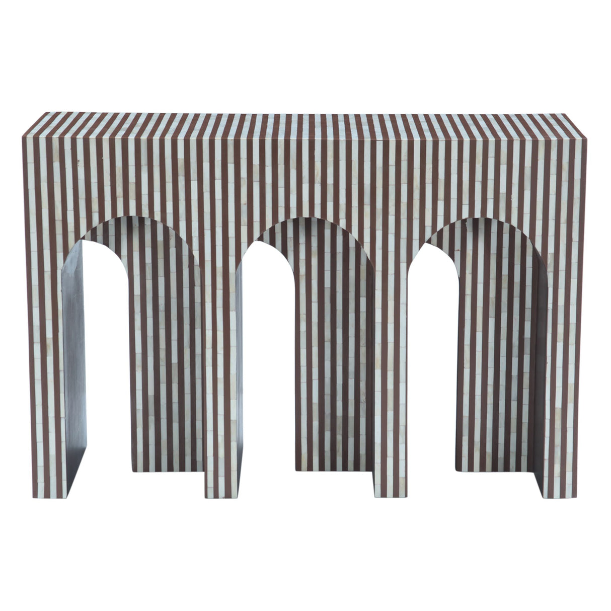 Taara 48" Arched Console Table in Brown and White Bone Inlay from Home Trends & Design - Luna Furniture