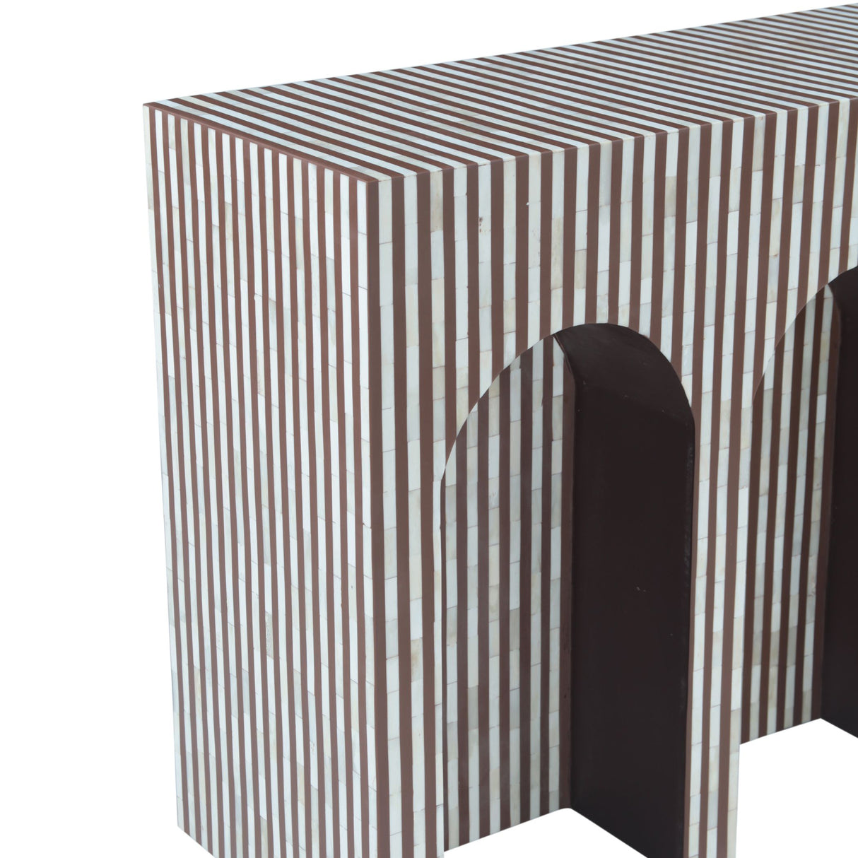 Taara 48" Arched Console Table in Brown and White Bone Inlay from Home Trends & Design - Luna Furniture