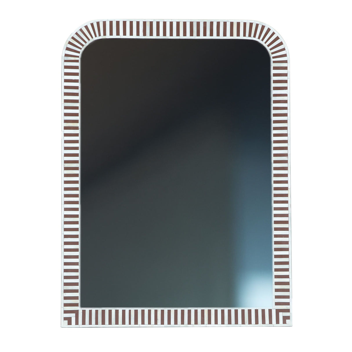 Taara 48" Mirror Frame in Brown and White Striped Pattern from Home Trends & Design - Luna Furniture