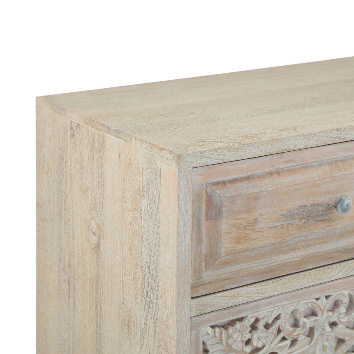 Taj 71" Dresser with Plinth Base in Carved Heirloom White from Home Trends & Design - Luna Furniture