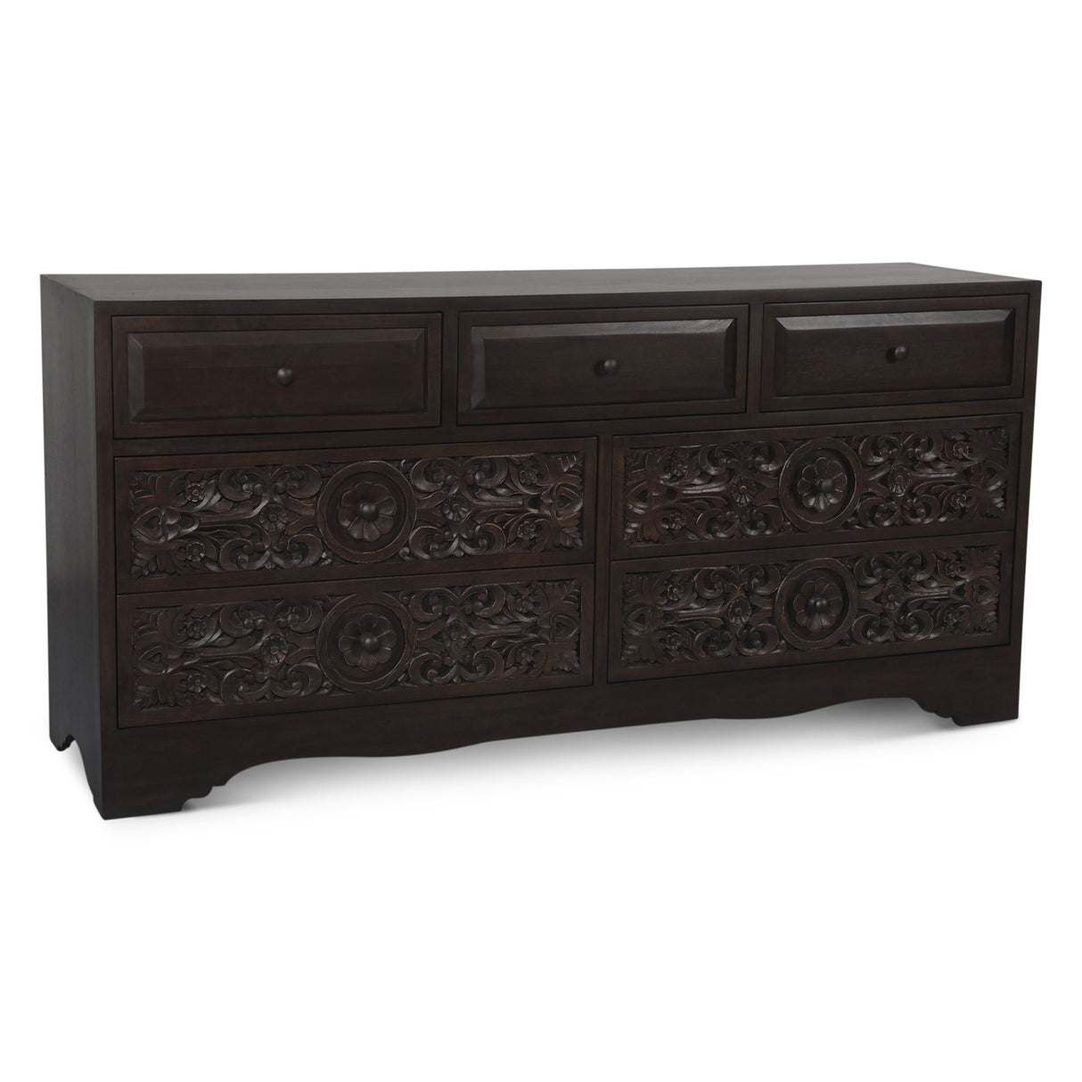 Taj 71" Dresser with Plinth Base in Vintage Brown from Home Trends & Design - Luna Furniture